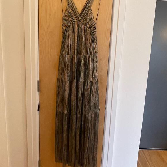 BA&SH Salsa Tiered Metallic Maxi Dress Medium NWT - Picture 3 of 8